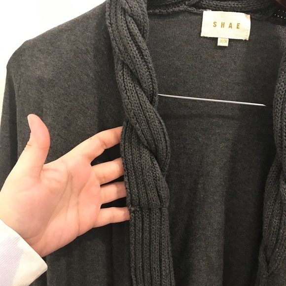 Anthropologie Shae Cardigan Sweater Medium gray cotton - Picture 4 of 11